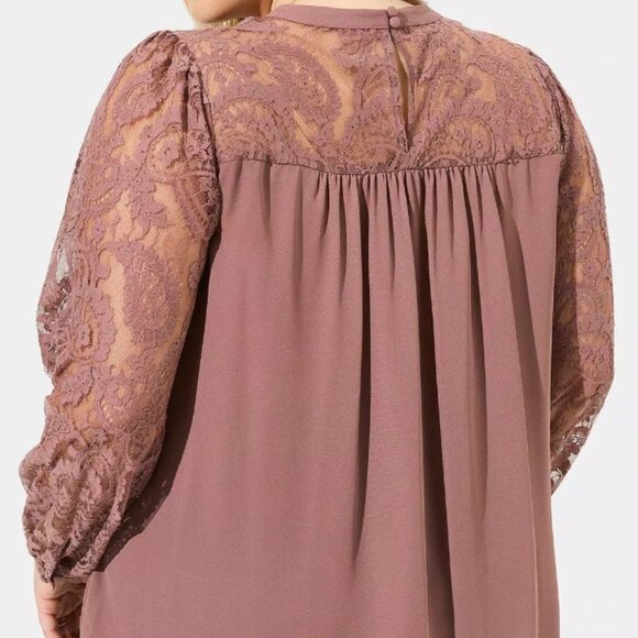 Torrid Pink Long Sleeve Relaxed Blouse - Picture 5 of 5